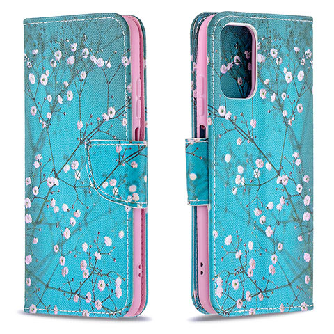 Funda de Cuero Cartera con Soporte Patron de Moda Carcasa B01F para Xiaomi Redmi Note 10 4G Cian