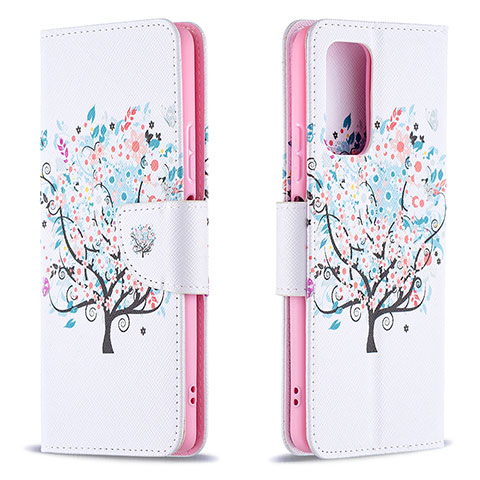 Funda de Cuero Cartera con Soporte Patron de Moda Carcasa B01F para Xiaomi Redmi Note 10 Pro 4G Blanco