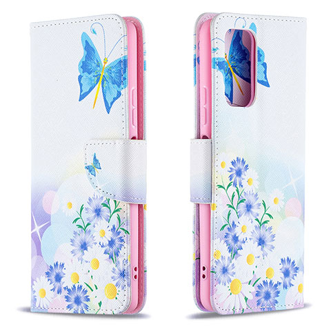 Funda de Cuero Cartera con Soporte Patron de Moda Carcasa B01F para Xiaomi Redmi Note 10 Pro Max Azul