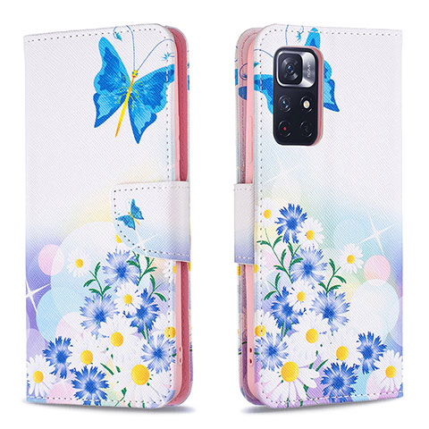 Funda de Cuero Cartera con Soporte Patron de Moda Carcasa B01F para Xiaomi Redmi Note 11 5G Azul