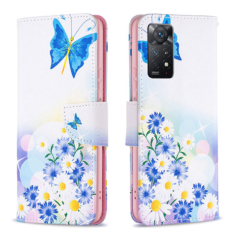 Funda de Cuero Cartera con Soporte Patron de Moda Carcasa B01F para Xiaomi Redmi Note 11 Pro 5G Azul