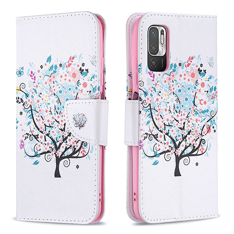 Funda de Cuero Cartera con Soporte Patron de Moda Carcasa B01F para Xiaomi Redmi Note 11 SE 5G Blanco