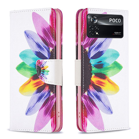 Funda de Cuero Cartera con Soporte Patron de Moda Carcasa B01F para Xiaomi Redmi Note 11E Pro 5G Multicolor