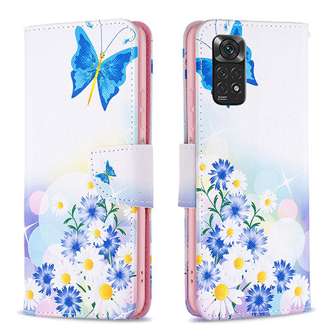 Funda de Cuero Cartera con Soporte Patron de Moda Carcasa B01F para Xiaomi Redmi Note 11S 4G Azul