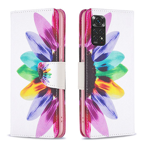 Funda de Cuero Cartera con Soporte Patron de Moda Carcasa B01F para Xiaomi Redmi Note 11S 4G Multicolor