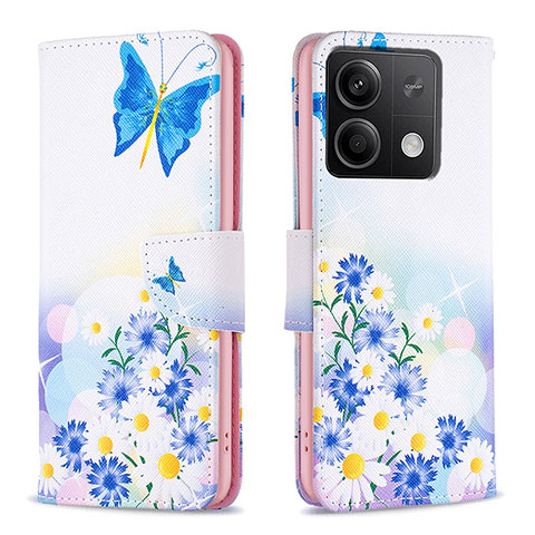 Funda de Cuero Cartera con Soporte Patron de Moda Carcasa B01F para Xiaomi Redmi Note 13 5G Azul