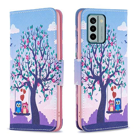 Funda de Cuero Cartera con Soporte Patron de Moda Carcasa B03F para Nokia G22 Purpura Claro