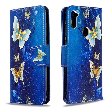 Funda de Cuero Cartera con Soporte Patron de Moda Carcasa B03F para Samsung Galaxy A11 Azul Cielo