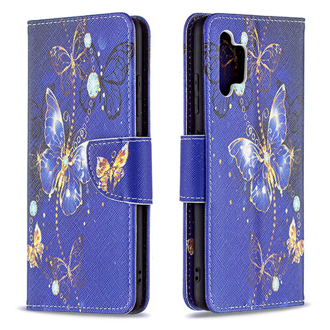 Funda de Cuero Cartera con Soporte Patron de Moda Carcasa B03F para Samsung Galaxy A32 5G Azul Real