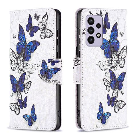 Funda de Cuero Cartera con Soporte Patron de Moda Carcasa B03F para Samsung Galaxy A33 5G Azul