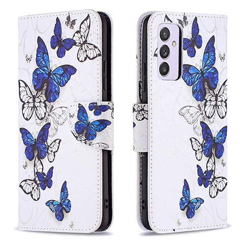 Funda de Cuero Cartera con Soporte Patron de Moda Carcasa B03F para Samsung Galaxy A34 5G Azul