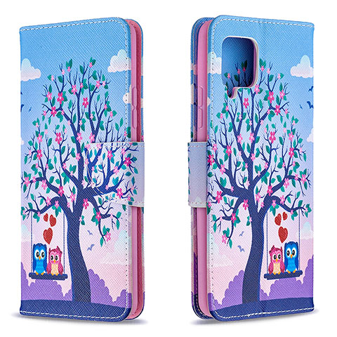 Funda de Cuero Cartera con Soporte Patron de Moda Carcasa B03F para Samsung Galaxy A42 5G Purpura Claro