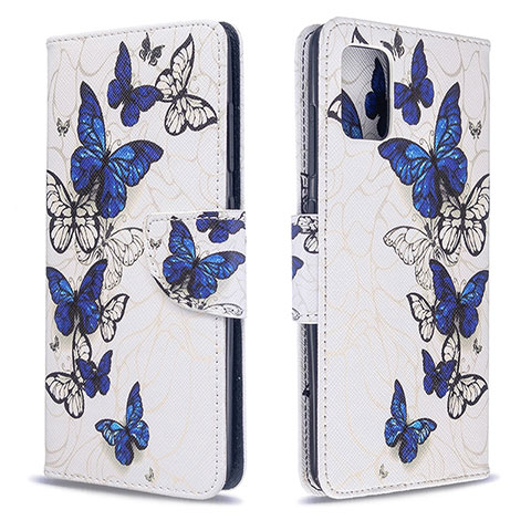 Funda de Cuero Cartera con Soporte Patron de Moda Carcasa B03F para Samsung Galaxy A51 5G Azul