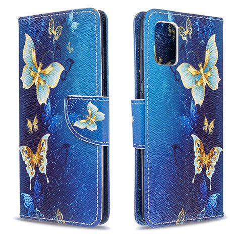 Funda de Cuero Cartera con Soporte Patron de Moda Carcasa B03F para Samsung Galaxy A51 5G Azul Cielo