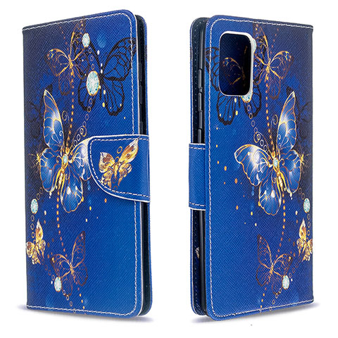 Funda de Cuero Cartera con Soporte Patron de Moda Carcasa B03F para Samsung Galaxy A71 4G A715 Azul Real