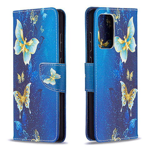 Funda de Cuero Cartera con Soporte Patron de Moda Carcasa B03F para Samsung Galaxy A72 4G Azul Cielo