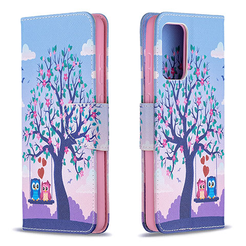 Funda de Cuero Cartera con Soporte Patron de Moda Carcasa B03F para Samsung Galaxy A72 5G Purpura Claro