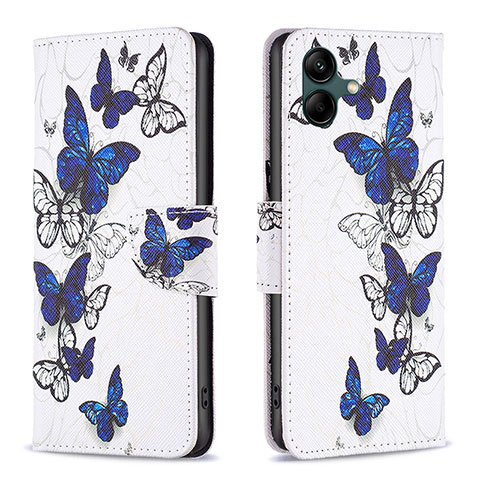 Funda de Cuero Cartera con Soporte Patron de Moda Carcasa B03F para Samsung Galaxy F04 Azul