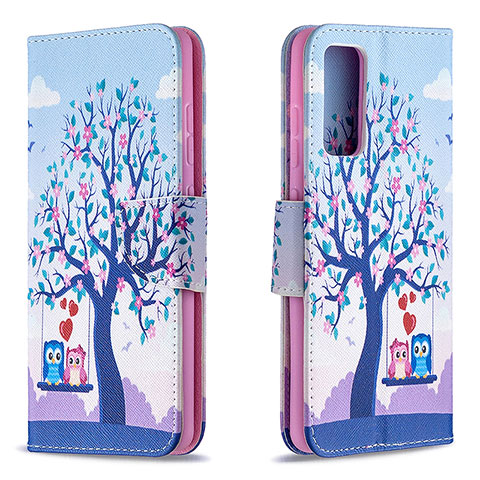 Funda de Cuero Cartera con Soporte Patron de Moda Carcasa B03F para Samsung Galaxy S20 FE (2022) 5G Purpura Claro