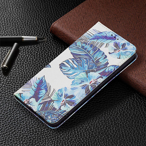 Funda de Cuero Cartera con Soporte Patron de Moda Carcasa B03F para Samsung Galaxy S22 Plus 5G Azul