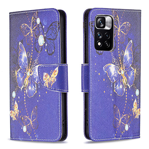 Funda de Cuero Cartera con Soporte Patron de Moda Carcasa B03F para Xiaomi Mi 11i 5G (2022) Azul Real