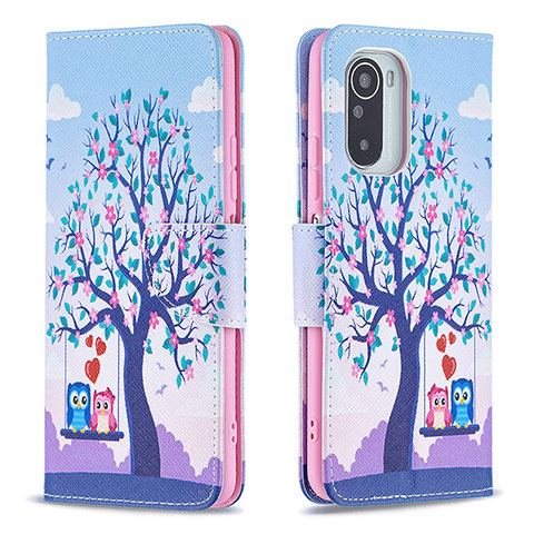 Funda de Cuero Cartera con Soporte Patron de Moda Carcasa B03F para Xiaomi Mi 11X 5G Purpura Claro