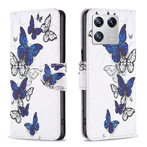 Funda de Cuero Cartera con Soporte Patron de Moda Carcasa B03F para Xiaomi Mi 13 Pro 5G Azul