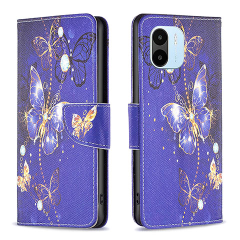 Funda de Cuero Cartera con Soporte Patron de Moda Carcasa B03F para Xiaomi Redmi A1 Azul Real