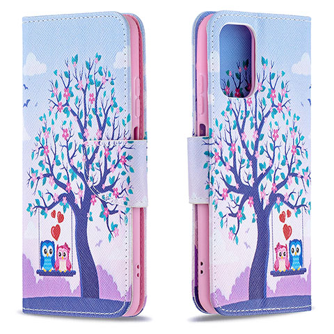 Funda de Cuero Cartera con Soporte Patron de Moda Carcasa B03F para Xiaomi Redmi Note 10S 4G Purpura Claro