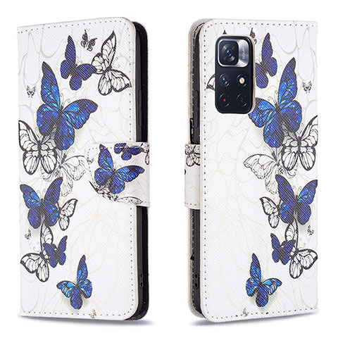 Funda de Cuero Cartera con Soporte Patron de Moda Carcasa B03F para Xiaomi Redmi Note 11 5G Azul