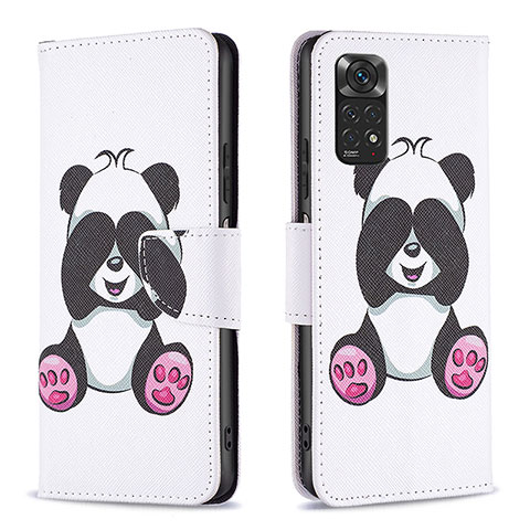 Funda de Cuero Cartera con Soporte Patron de Moda Carcasa B03F para Xiaomi Redmi Note 11S 4G Blanco