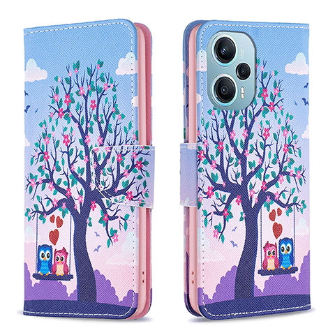 Funda de Cuero Cartera con Soporte Patron de Moda Carcasa B03F para Xiaomi Redmi Note 12 Turbo 5G Purpura Claro