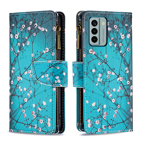 Funda de Cuero Cartera con Soporte Patron de Moda Carcasa B04F para Nokia G22 Cian