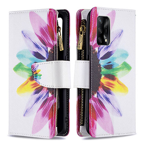 Funda de Cuero Cartera con Soporte Patron de Moda Carcasa B04F para Oppo F19s Multicolor