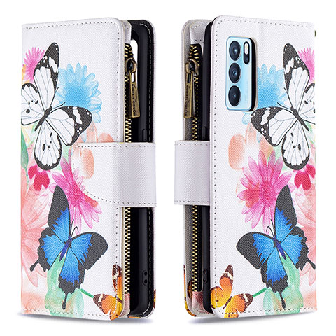 Funda de Cuero Cartera con Soporte Patron de Moda Carcasa B04F para Oppo Reno6 Pro 5G India Vistoso