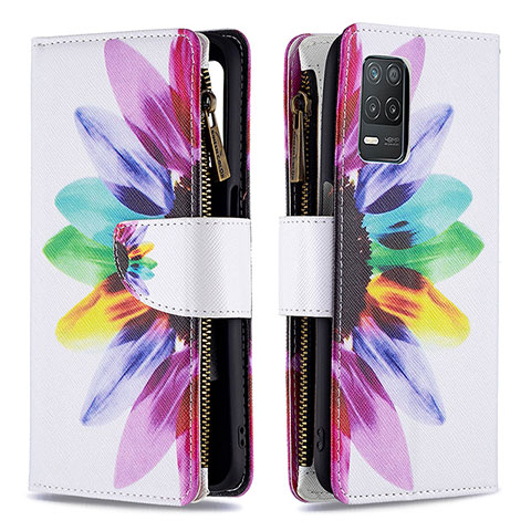 Funda de Cuero Cartera con Soporte Patron de Moda Carcasa B04F para Realme 8 5G Multicolor