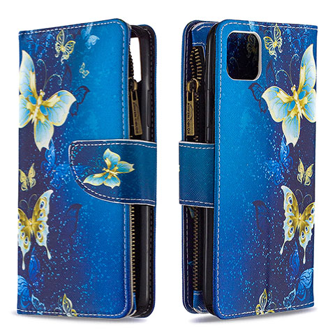 Funda de Cuero Cartera con Soporte Patron de Moda Carcasa B04F para Realme C11 (2021) Azul