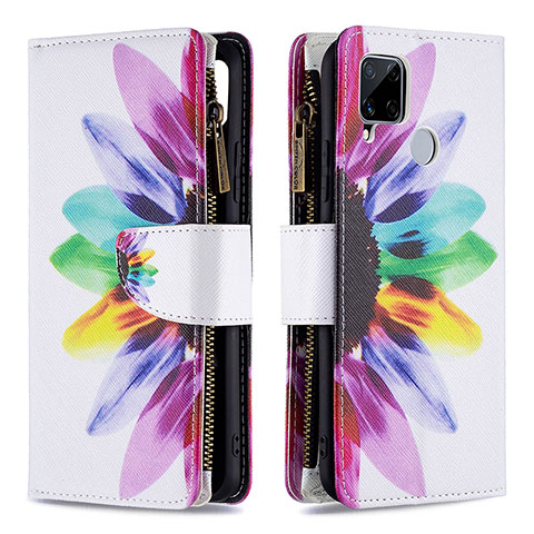 Funda de Cuero Cartera con Soporte Patron de Moda Carcasa B04F para Realme C25S Multicolor