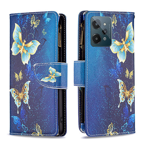 Funda de Cuero Cartera con Soporte Patron de Moda Carcasa B04F para Realme C31 Azul