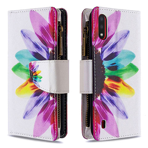 Funda de Cuero Cartera con Soporte Patron de Moda Carcasa B04F para Samsung Galaxy A01 SM-A015 Multicolor