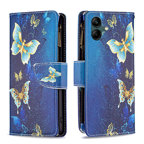 Funda de Cuero Cartera con Soporte Patron de Moda Carcasa B04F para Samsung Galaxy A04 4G Azul