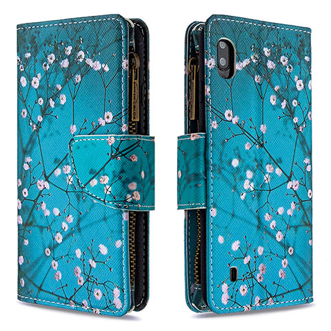 Funda de Cuero Cartera con Soporte Patron de Moda Carcasa B04F para Samsung Galaxy A10 Cian