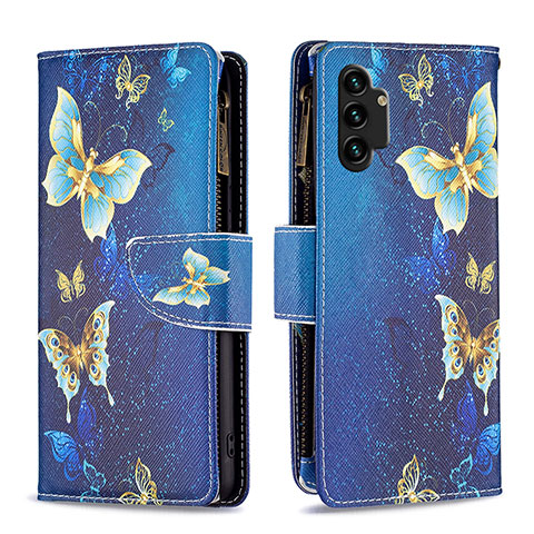 Funda de Cuero Cartera con Soporte Patron de Moda Carcasa B04F para Samsung Galaxy A13 4G Azul