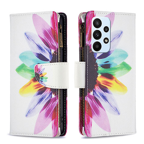 Funda de Cuero Cartera con Soporte Patron de Moda Carcasa B04F para Samsung Galaxy A23 4G Multicolor