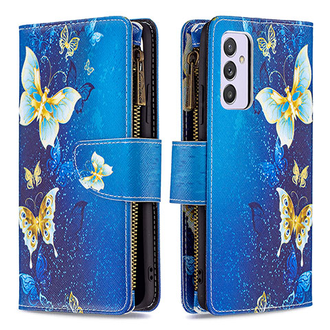 Funda de Cuero Cartera con Soporte Patron de Moda Carcasa B04F para Samsung Galaxy A34 5G Azul