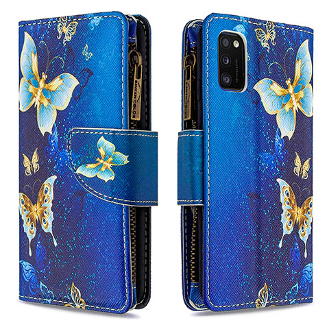 Funda de Cuero Cartera con Soporte Patron de Moda Carcasa B04F para Samsung Galaxy A41 Azul