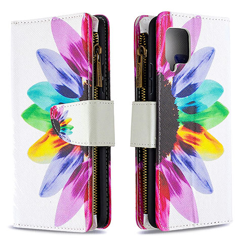 Funda de Cuero Cartera con Soporte Patron de Moda Carcasa B04F para Samsung Galaxy A42 5G Multicolor