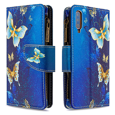 Funda de Cuero Cartera con Soporte Patron de Moda Carcasa B04F para Samsung Galaxy A70 Azul