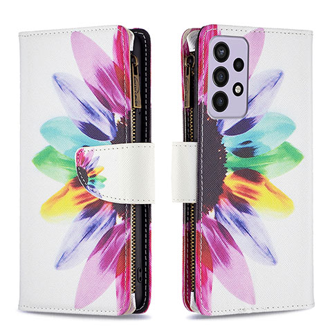 Funda de Cuero Cartera con Soporte Patron de Moda Carcasa B04F para Samsung Galaxy A73 5G Multicolor