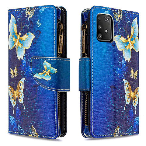 Funda de Cuero Cartera con Soporte Patron de Moda Carcasa B04F para Samsung Galaxy A91 Azul